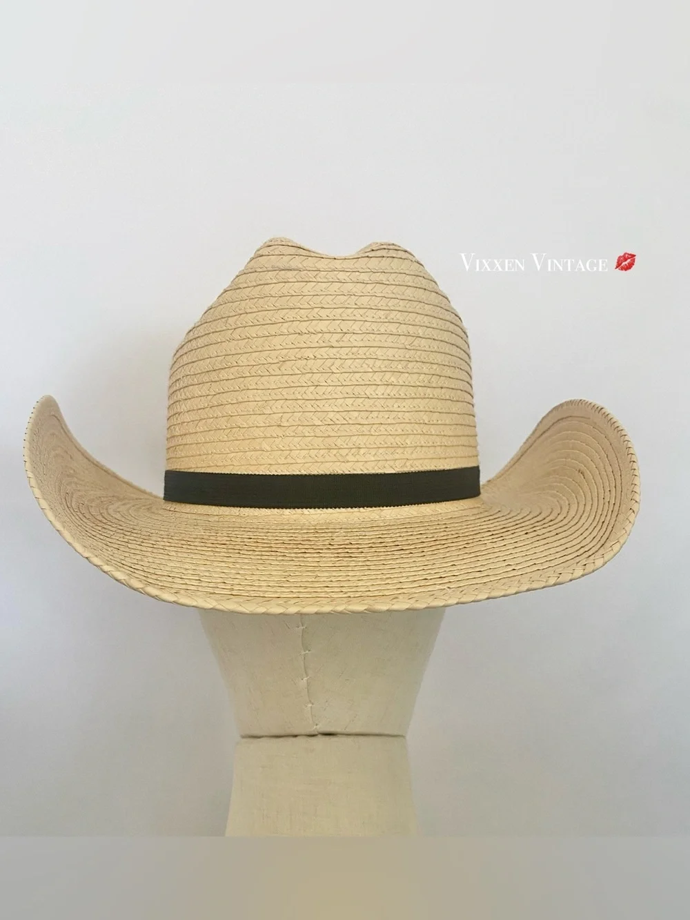 SUNBODY HATS HOUSTON, TEXAS 'KID'S CATTLEMAN PALM LEAF STRAW HAT' IN NATURAL
